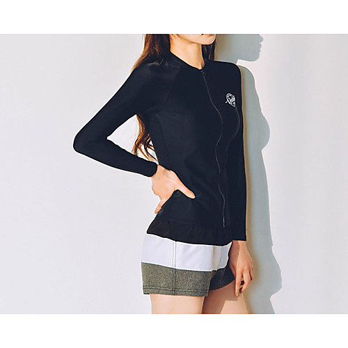 

Women's Rash Guard Dive Skin Suit Spandex Swimwear Quick Dry Breathable Long Sleeve 3-Piece Front Zip - Swimming Surfing Water Sports Patchwork Autumn / Fall Spring Summer
