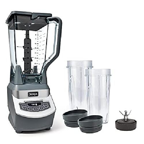 

ninja professional worktop mixer with 1100 watt base, 72 oz total crushing jug and (2) 16 oz cups for frozen drinks and smoothies (bl660), gray