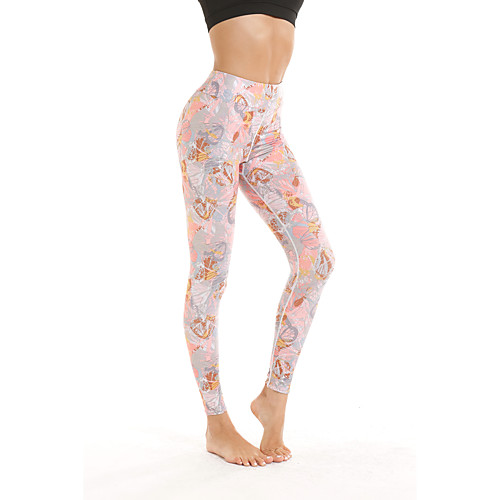 

Women's High Waist Yoga Pants Cropped Leggings Tummy Control Butt Lift Breathable Pink Yoga Fitness Gym Workout Sports Activewear Stretchy Skinny / Athletic / Athleisure