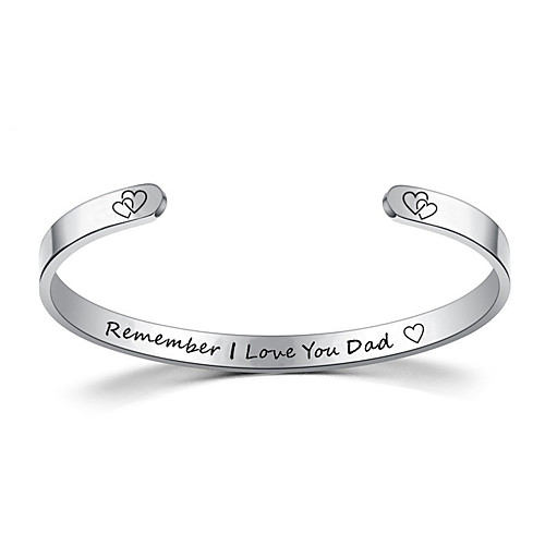 

titanium steel c-shaped family bracelet remember love you mom.