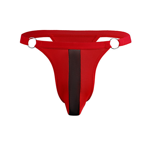

Men's 1 Piece Basic G-string Underwear Low Waist Black Red One-Size