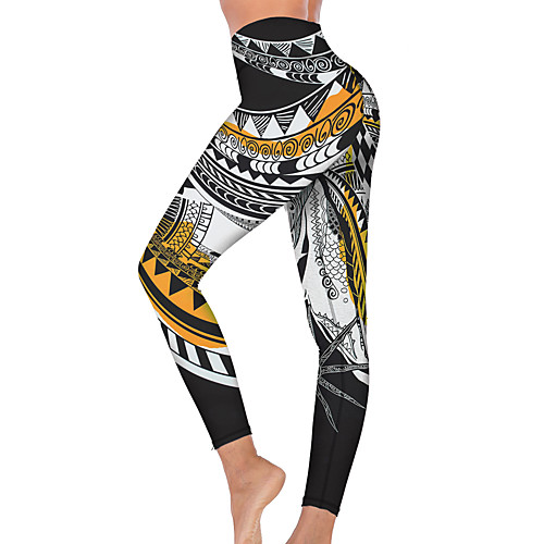 

21Grams Women's High Waist Yoga Pants Cropped Leggings Tummy Control Butt Lift Breathable Black Fitness Gym Workout Running Sports Activewear High Elasticity