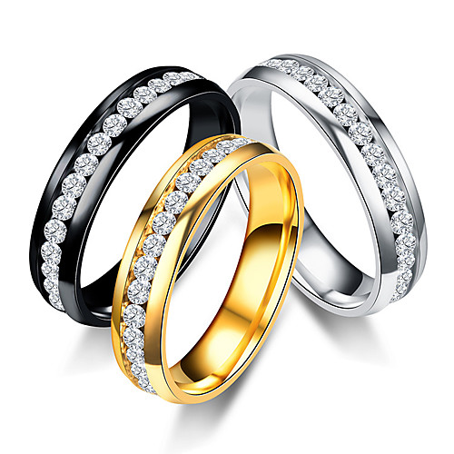 

stainless steel ring jewelry arc full of diamonds, round diamonds,