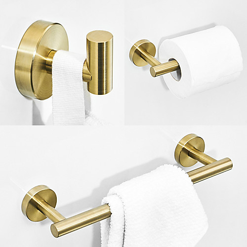 

Bathroom Accessory Sets Stainless Steel Contain with Tower Bar,Robe Hook and Toliet Papaer Holder Brushed