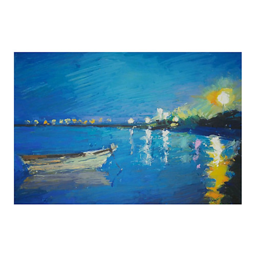 

IARTS Hand Painted Lonely sails in the moon Oil Painting with Stretched Frame For Home Decoration