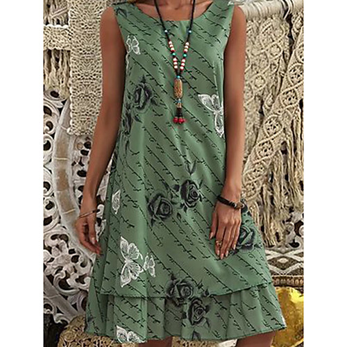 

european and american cross-border foreign trade printed vest casual dress