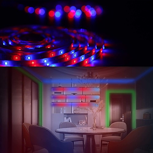 

LED Strip Lights (3x5m)15m 2835 RGB Light Strip Color Changing Rope Lights Flexible Tape Light Kit with 44 Keys Remote Controller