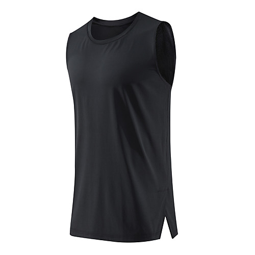 

Men's Sleeveless Running Shirt Tee Tshirt Top Athletic Athleisure Nylon Breathable Quick Dry Moisture Wicking Yoga Fitness Gym Workout Running Training Sportswear Solid Colored Plus Size White Black