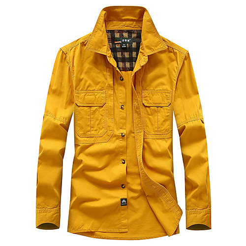 

Men's Hiking Shirt / Button Down Shirts Fishing Shirt Outdoor Lightweight Breathable Quick Dry Sweat wicking Shirt Top Turmeric (9603) Orange (9603) Dark blue (9603) Hunting Fishing Climbing M L XL