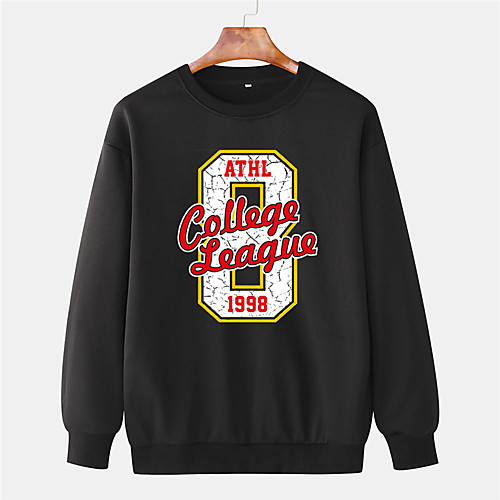 

Men's Pullover Sweatshirt Graphic Prints Letter 3D Sports & Outdoor Daily Sports Hot Stamping Basic Casual Hoodies Sweatshirts Black