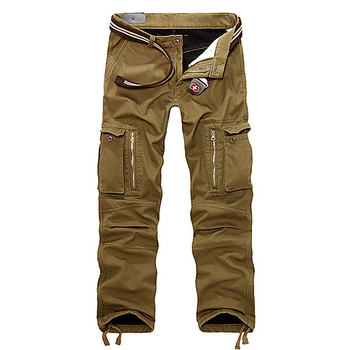 

Men's Hiking Pants Trousers Hunting Pants Tactical Cargo Pants Fleece Lining Warm Ventilation Quick Dry Fall Winter Solid Colored Cotton for Black Army Green Khaki S M L XL XXL / Breathable