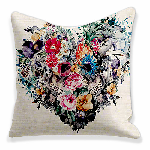 

Cushion Cover 1 Pc Linen Soft Decorative Square Throw Pillow Cover Cushion Case Pillowcase for Sofa Bedroom 45 x 45 cm (18 x 18 Inch) Flowers Superior Quality Mashine Washable