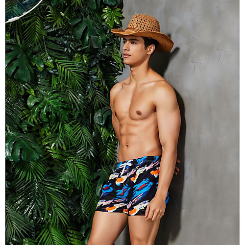 

Men's 1 Piece Basic / Print Boxers Underwear - Normal Mid Waist Black S M L