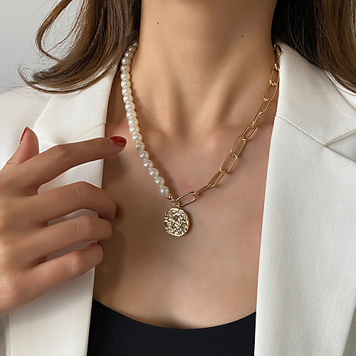 

Women's Pendant Necklace Necklace Drop Teardrop Personalized Simple Fashion Classic Imitation Pearl Alloy Gold 45 cm Necklace Jewelry 1pc For Party Evening Street Gift Birthday Party / Charm Necklace