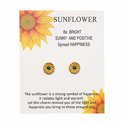 

handmade boho style sunflower bracelet friendship jewelry for women girl gift for family friends (sunflower earrings)