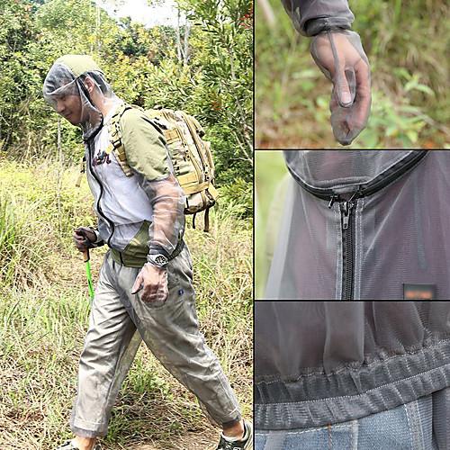 

Outdoor Fishing Anti Mosquito Clothes Hiking Shirt Suit Breathable Camping Hat With Mesh Net Beekeeping Clothe Anti Fly Sets Full Body Mosquito Bug Wear Suit Cloth Protective Coverall