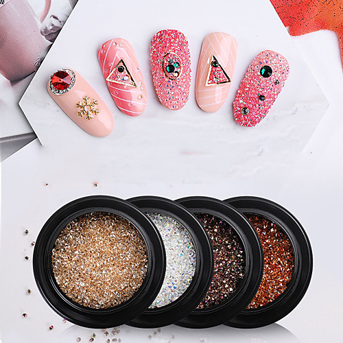 

9 Pcs/set Nail Art Crystal Sand Micro Diamond Flash Nail Sticker Diamond Pointed Bottom Micro Zirconium Nail Decoration