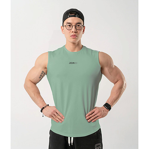

Men's Sleeveless Running Tank Top Singlet Top Athleisure Summer Cotton Breathable Soft Sweat Out Fitness Gym Workout Performance Running Training Sportswear White Black Yellow Pink Fruit Green Gray