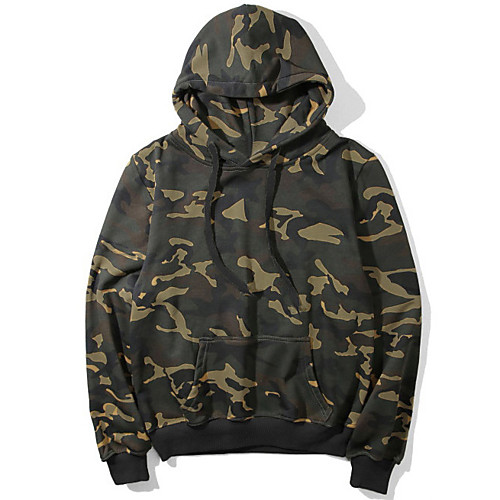 

Men's Hoodie Sweatshirt Hiking Fleece Sweatshirt Outdoor Warm Soft Outdoor Casual Fall Winter Camo Top Polyester Long Sleeve Camping / Hiking Hunting Fishing Camouflage
