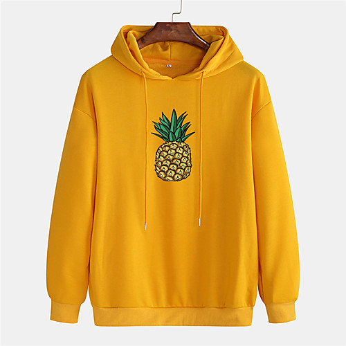 

Men's Pullover Hoodie Sweatshirt Graphic Prints Pineapple Fruit 3D Sports & Outdoor Daily Sports Hot Stamping Basic Casual Hoodies Sweatshirts White Black Yellow