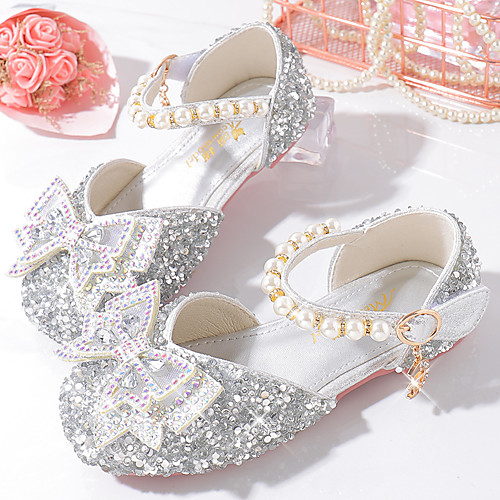 

Girls' Princess Shoes Flower Girl Shoes School Shoes Beading Rhinestone Sparkling Glitter Buckle Rubber PU Little Kids(4-7ys) Big Kids(7years ) Daily Party & Evening Walking Shoes Pink Gold Silver