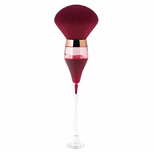 

powder brush blush brush goblet makeup brush for large coverage loose powder bronzer blush blending buffing (red)