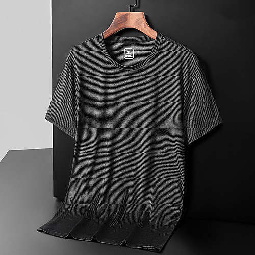 

Men's Hiking Tee shirt Short Sleeve Crew Neck Tee Tshirt Outdoor Ultra Light (UL) Quick Dry Breathable Comfortable Summer Nylon Solid Color Dark Grey Burgundy Blue Fishing Beach Camping / Hiking