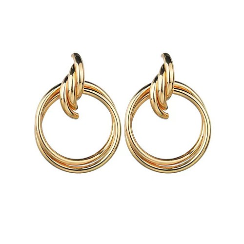 

Women's Hoop Earrings Geometrical Floral Theme Stylish Simple Basic Boho Earrings Jewelry Golden / Silver For Gift Daily Festival