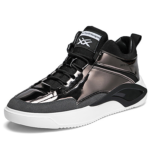 

Men's Sneakers Business Classic Daily Office & Career Faux Leather Breathable Non-slipping Wear Proof Black Silver Spring Summer