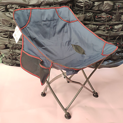 

Camping Chair with Side Pocket Multifunctional Portable Breathable Ultra Light (UL) Aluminum Alloy for 1 person Fishing Beach Camping Traveling Autumn / Fall Winter Camouflage Blue