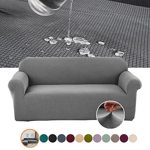 Wasserabweisende, verdickte Sofabezug aus reinem Farbton 1-teiliger Superstretch mit elastischem Boden und rutschfestem Schaumstoff für haarschonfeste Sofabezüge, waschbarer Möbelschutz