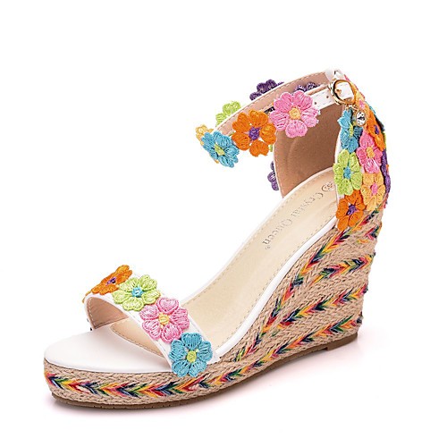 

Women's Heels Pumps PU Solid Colored White Ivory Rainbow