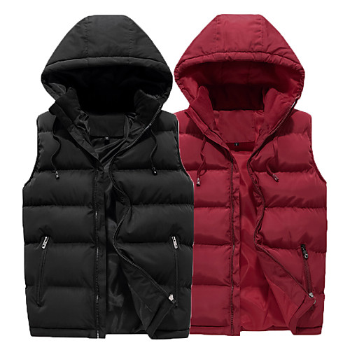 

Unisex Hiking Vest / Gilet Fishing Vest Winter Outdoor Solid Color Lightweight Breathable Quick Dry Sweat wicking Jacket Top Cotton Hunting Fishing Climbing Black Red / Kid's