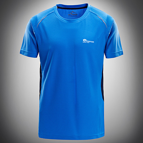 

Men's T shirt Hiking Tee shirt Short Sleeve Tee Tshirt Top Outdoor Lightweight Breathable Quick Dry Sweat wicking Autumn / Fall Spring POLY Dark Grey White Blue Hunting Fishing Climbing