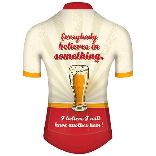 

21Grams Men's Short Sleeve Cycling Jersey Nylon Red / Yellow Funny Oktoberfest Beer Bike Jersey Top Mountain Bike MTB Road Bike Cycling Quick Dry Breathable Sports Clothing Apparel / Micro-elastic