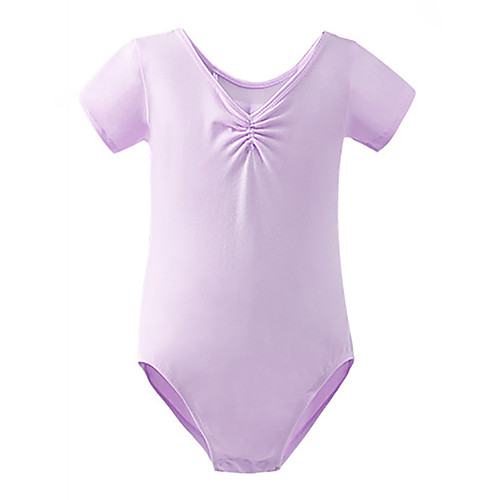 

Ballet Leotard / Onesie Bowknot Solid Girls' Training Performance Short Sleeve High Spandex