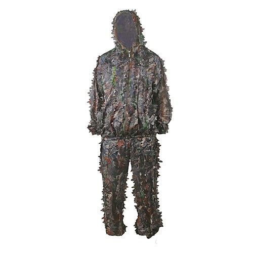 

Men's Ghillie Hunting Suit Hunting Jacket with Pants Outdoor Waterproof Ventilation Wearproof Comfortable Fall Spring Camo / Camouflage Polyester Camouflage / 2pcs