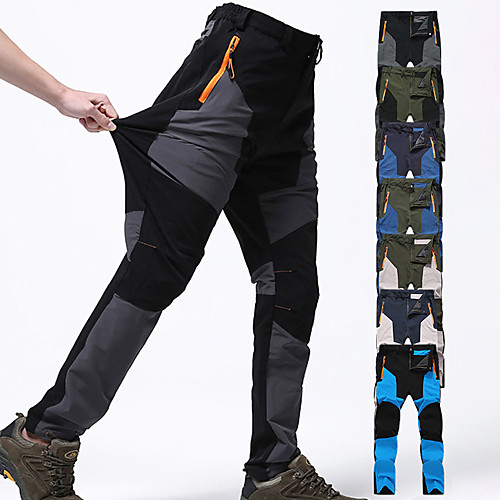 

Men's Hiking Pants Trousers Patchwork Summer Outdoor Waterproof Windproof Quick Dry Breathable Spandex Pants / Trousers Bottoms Green / Black Khaki green Army Green Black Blue Camping / Hiking