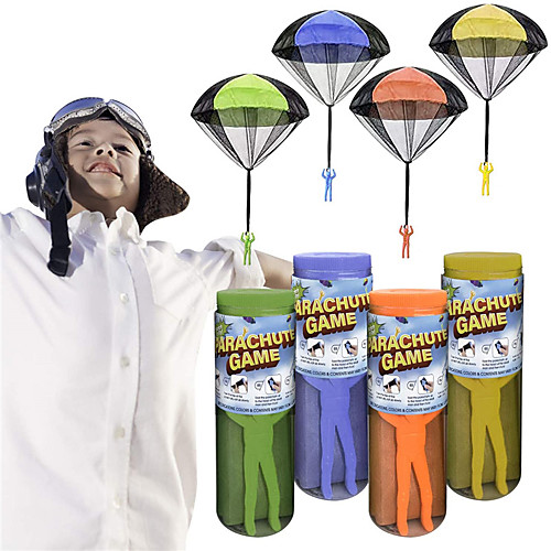 

Parachute Game Flying Toy for Kids Hand Throwing Parachute for Outdoor Play Includes Parachute Army Man Tangle-Free Design Available in Four Colors - 4 Pack