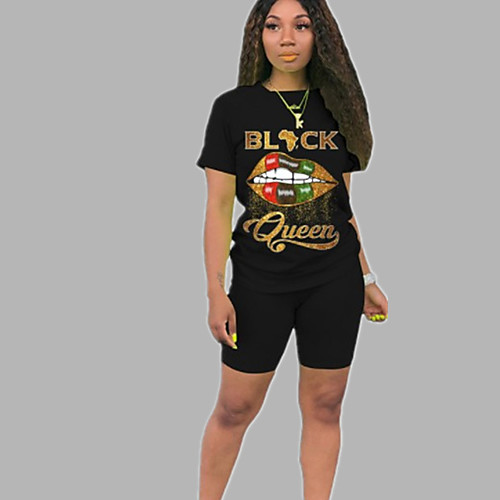 

Women's 2 Piece Seamless Crew Neck Cartoon Sport Athleisure Clothing Suit Short Sleeves Comfortable Everyday Use Casual Daily / 2pcs / pack