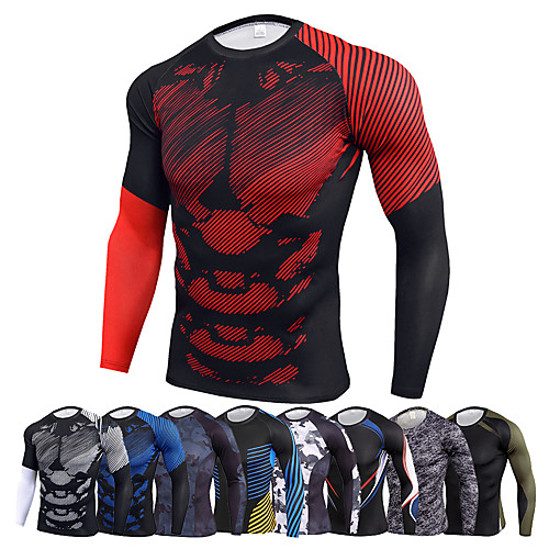 

Men's Long Sleeve Compression Shirt Running Shirt Running Base Layer Tee Tshirt Top Athletic Athleisure Winter Spandex Breathable Quick Dry Moisture Wicking Fitness Gym Workout Running Active