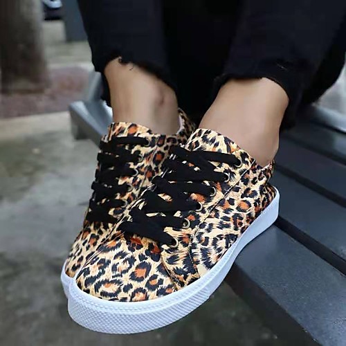 

Women's Slippers & Flip-Flops Flat Heel Round Toe PU Leopard Leopard Black Red