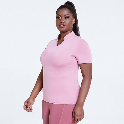 

amazon plus size sports blouse t-shirt women's yoga wear loose and breathable short-sleeved running top fitness clothing