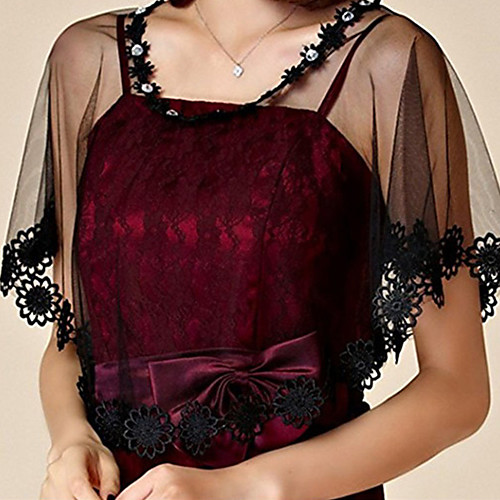 

Sleeveless Elegant / Bridal Lace Wedding / Party / Evening Women's Wrap With Appliques