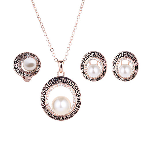 

Women's Jewelry Set Bridal Jewelry Sets Cut Out Precious Vintage Imitation Pearl Gold Plated Earrings Jewelry Gold For Christmas Wedding Party Evening Gift Formal 1 set