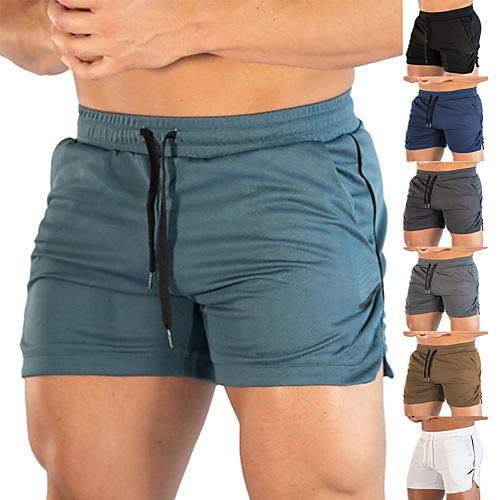 

Men's Running Shorts Athletic Shorts Bottoms Fitness Marathon Running Jogging Cycling Breathable Quick Dry Normal Sport Solid Colored Dark Grey White Black Grey Khaki Green / Micro-elastic