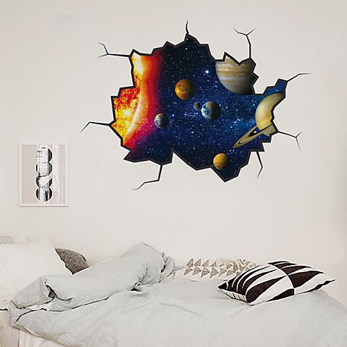 

3D Broken Wall New Wall Paste Star Star Universe Living Room Bedroom Corridor Decoration Can Be Removed Stickers