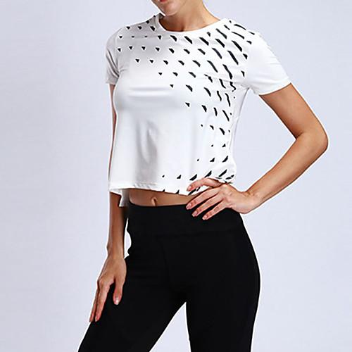

Women's Tee / T-shirt Crew Neck Stripes Sport Athleisure T Shirt Top Short Sleeves Quick Dry Breathable Soft Comfortable Everyday Use Casual Daily Outdoor