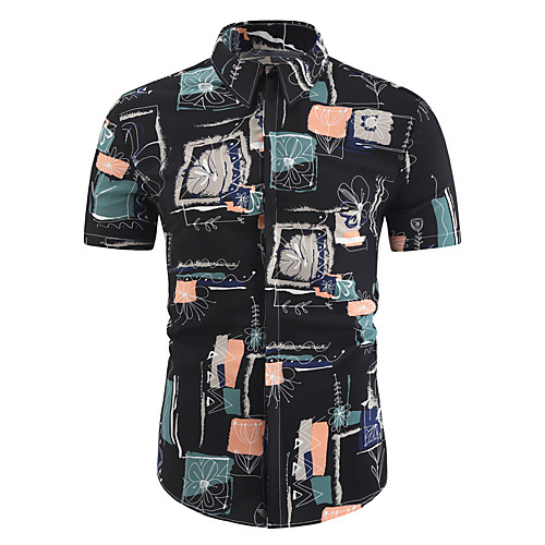 

Men's Shirt Graphic Short Sleeve Casual Tops Black