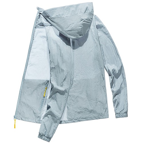 

Men's Hoodie Jacket Hiking Skin Jacket Hiking Windbreaker Jacket Hoodie Top Outdoor Lightweight UV Sun Protection Breathable Quick Dry Autumn / Fall Spring White Blue Red Hunting Fishing Climbing
